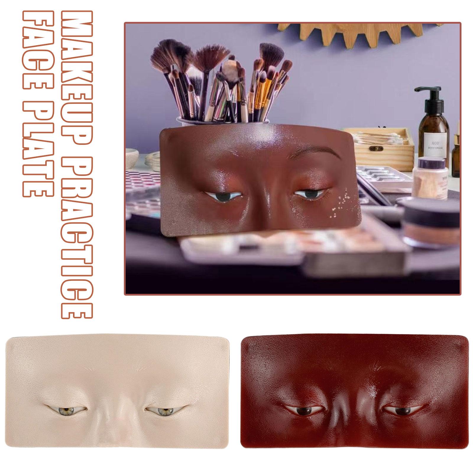 Nieuwe donkere toon herbruikbare make-up oefenbord pad huid oog gezicht oplossing make-up mannequin siliconen voor trainingsbenodigdheden_voghion.com