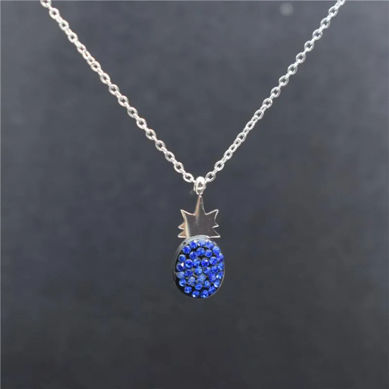 Collane con ciondolo in acciaio inossidabile con catena in oro CZ Collana con farfalla blu per donna Bijoux Femme_voghion.com