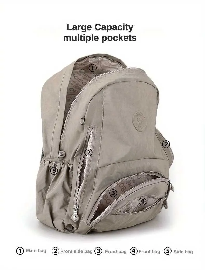 Großzügiger, wasserdichter, transparenter Laptop-Rucksack für Damen mit mehreren Taschen für die Reise, für die Uni oder die Schule C241107_voghion.com