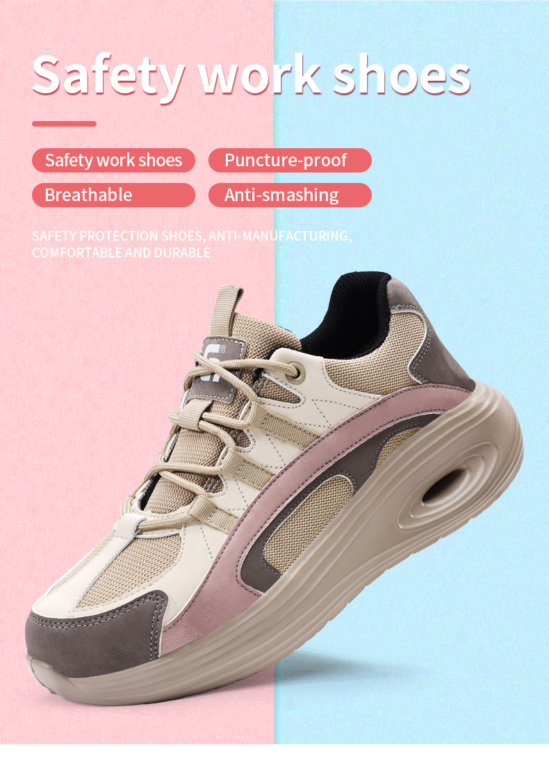 Scarpe antinfortunistiche GUYISA da donna con punta in acciaio, scarpe da lavoro leggere e morbide F129_voghion.com