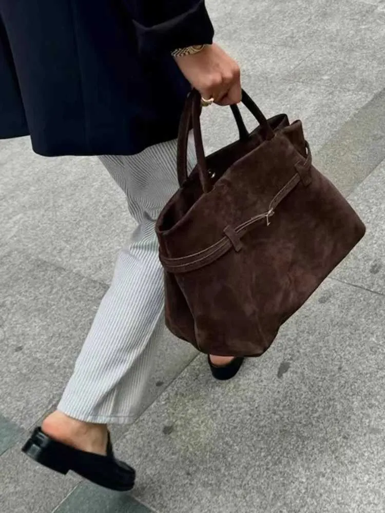 Velour Chamois Retro Tote Taske Til Kvinder Desinger Scrub Håndtaske Kvinde Stor Kapacitet Moderigtige DametaskerC241018_voghion.com