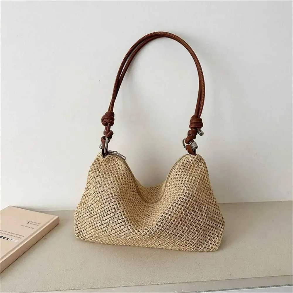 Sac à chaussures de plage d'été grande capacité Hand Str pour femme, tissé à la main Y241026_voghion.com