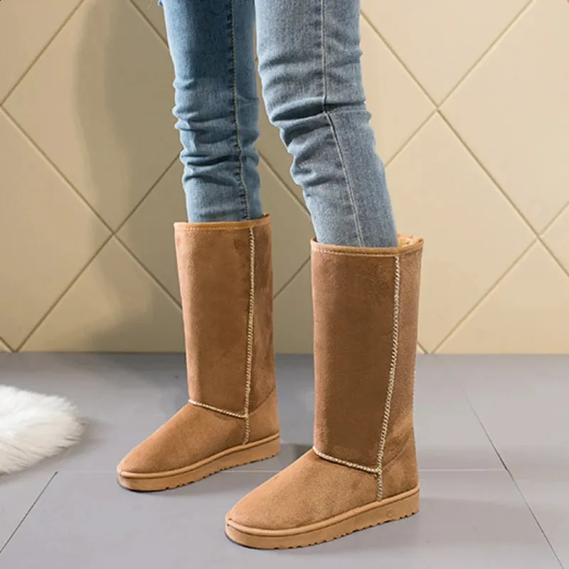 Damen Schneestiefel Klassisch Wasserdicht Echtleder Mit Fellfutter_voghion.com