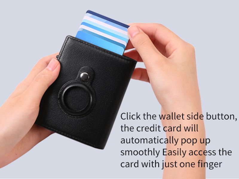 Kartenhalter aus Leder automatischer Kartenhalter, Geldbörse, automatische Kartenbox für Herren, RFID, antimagnetisch,_voghion.com