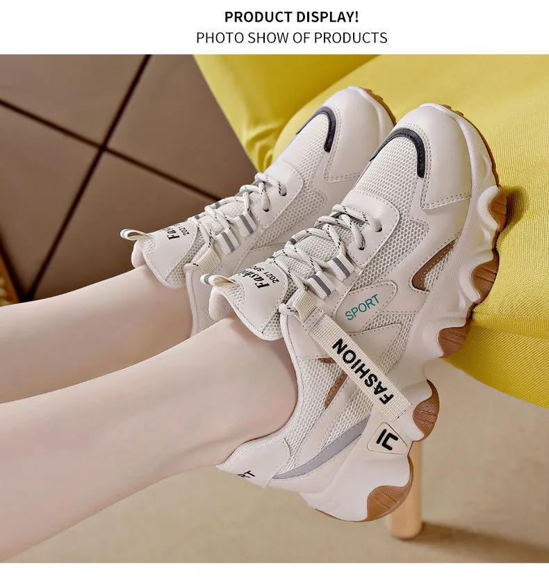 Matsuke Sole Round Toe Dad With Mesh For Comfortable Breathability Fashionable And Versatile Casual Sports Shoes_voghion.com