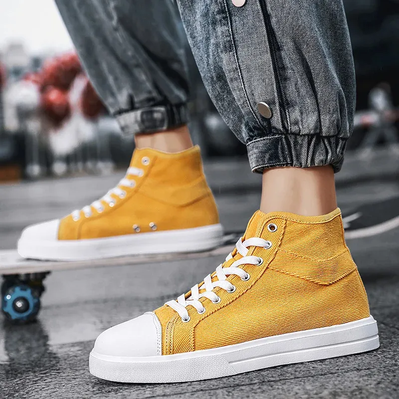 Sneakers Skateboarden Dames Heren Unisex Lichtgewicht Hoge Canvas Schoenen Koppels Wandelen Mannen Gig Maat 36-46_voghion.com