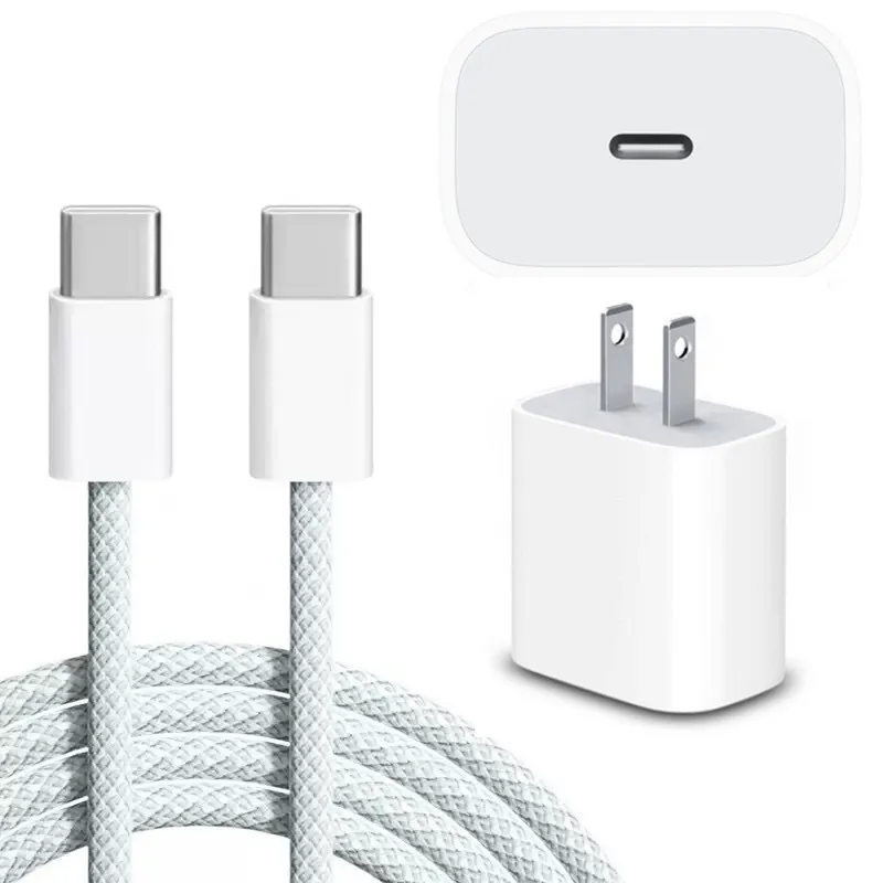 Cavo dati di ricarica rapida USB-C a tipo C PD 30 W, 500 pezzi da 1 m, 1,5 m, 2 m, cavo di ricarica intrecciato in TPE per iPhone 16, 15, Samsung_voghion.com