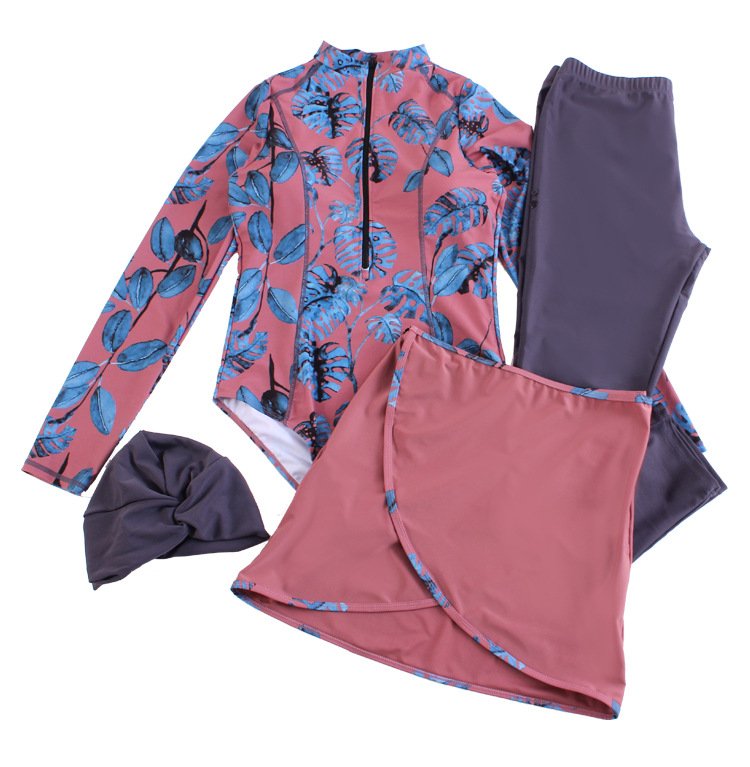 Women’s Muslim Swimwear Large Size Four-piece Swimsuit