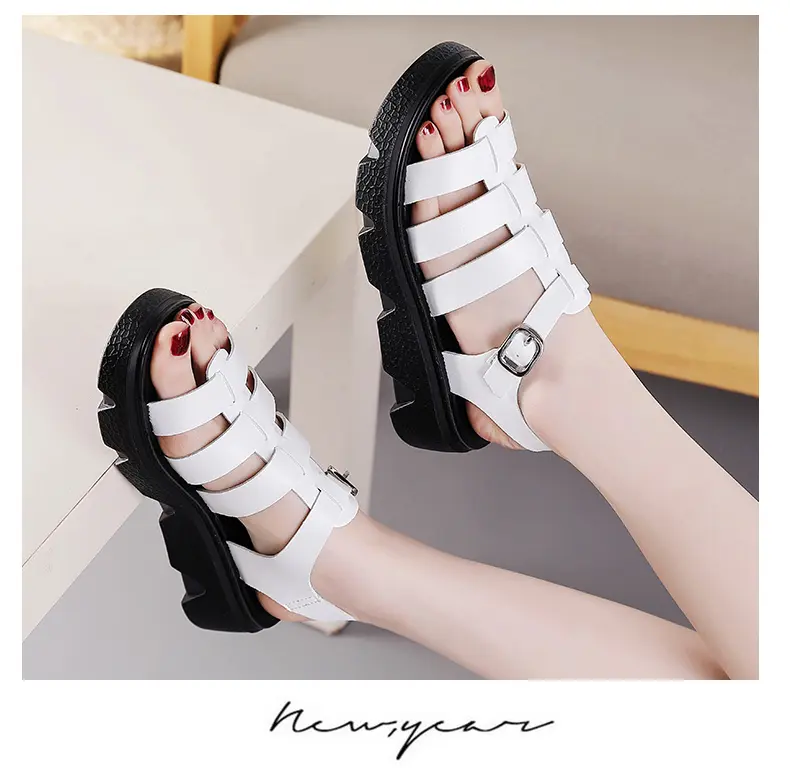 Summer Sandals Women's Flat Sandals Versatile Roman Beach Shoes_voghion.com
