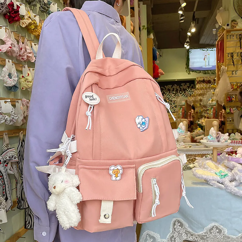 Zaino per studenti universitari, grande capacità, casual, alla moda, in nylon, per ragazze, regolabile, per adolescenti_voghion.com