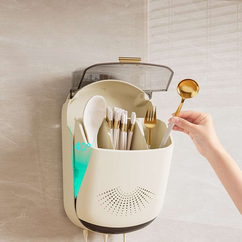 A Storage Box Forgotten Chopsticks, No Need For Punching, Household Cage, Kitchen Spoon Bucket, Wall Mounted Cage Rack,_voghion.com
