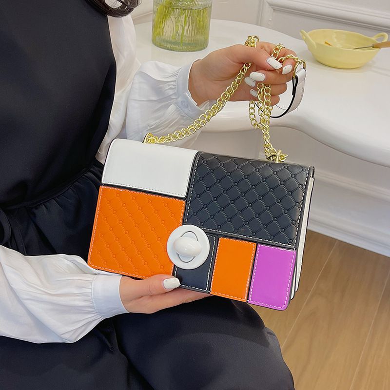 High-End-Tasche für Damen 2023 neue modische Schulter-Umhängetasche Kontrastfarbennähte große Kapazität kleine_voghion.com