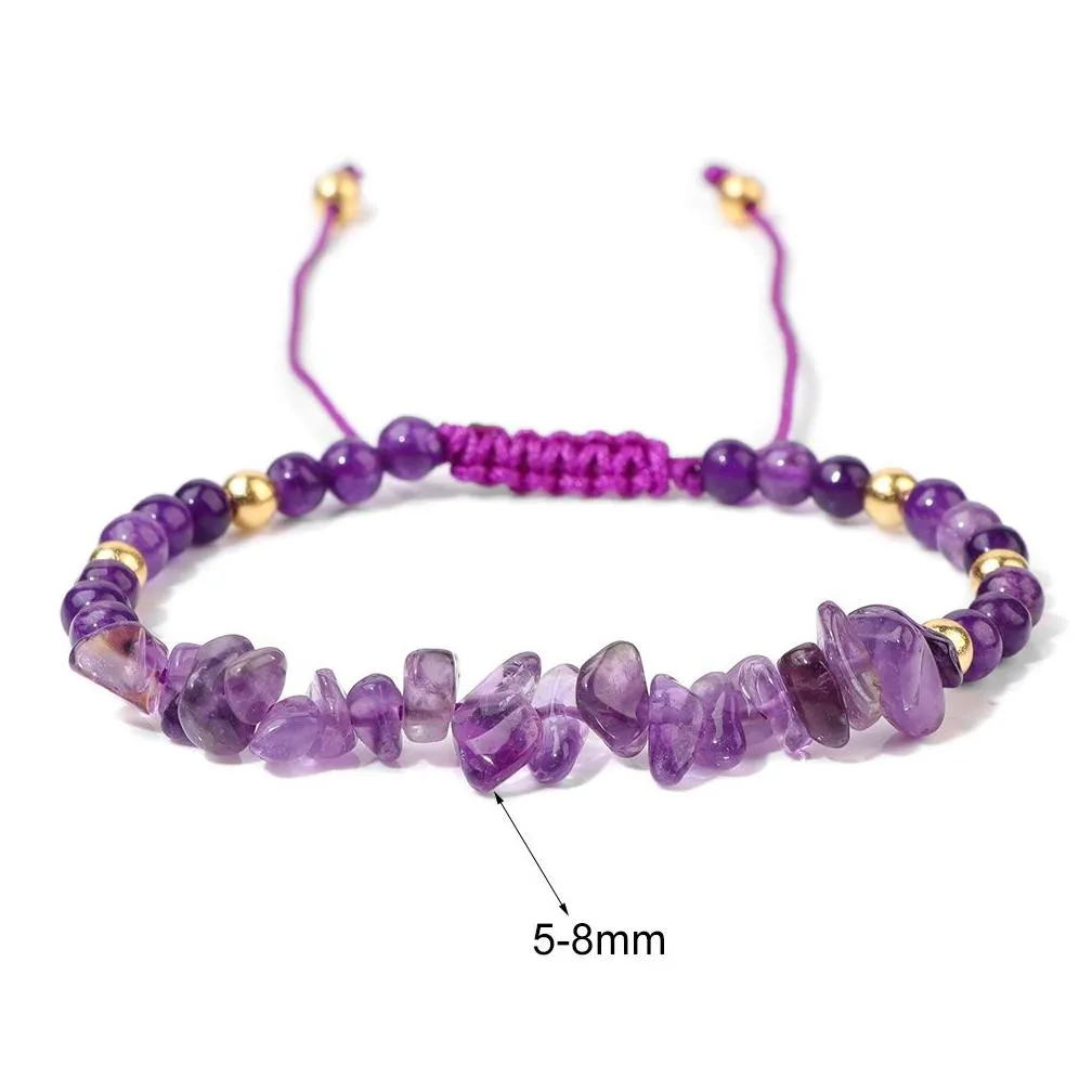 Catene Braccialetto di perline di tormalina nera naturale Braccialetto di perline di quarzo curativo Braccialetti di perline di pietra preziosa regolabili per donne e uomini_voghion.com