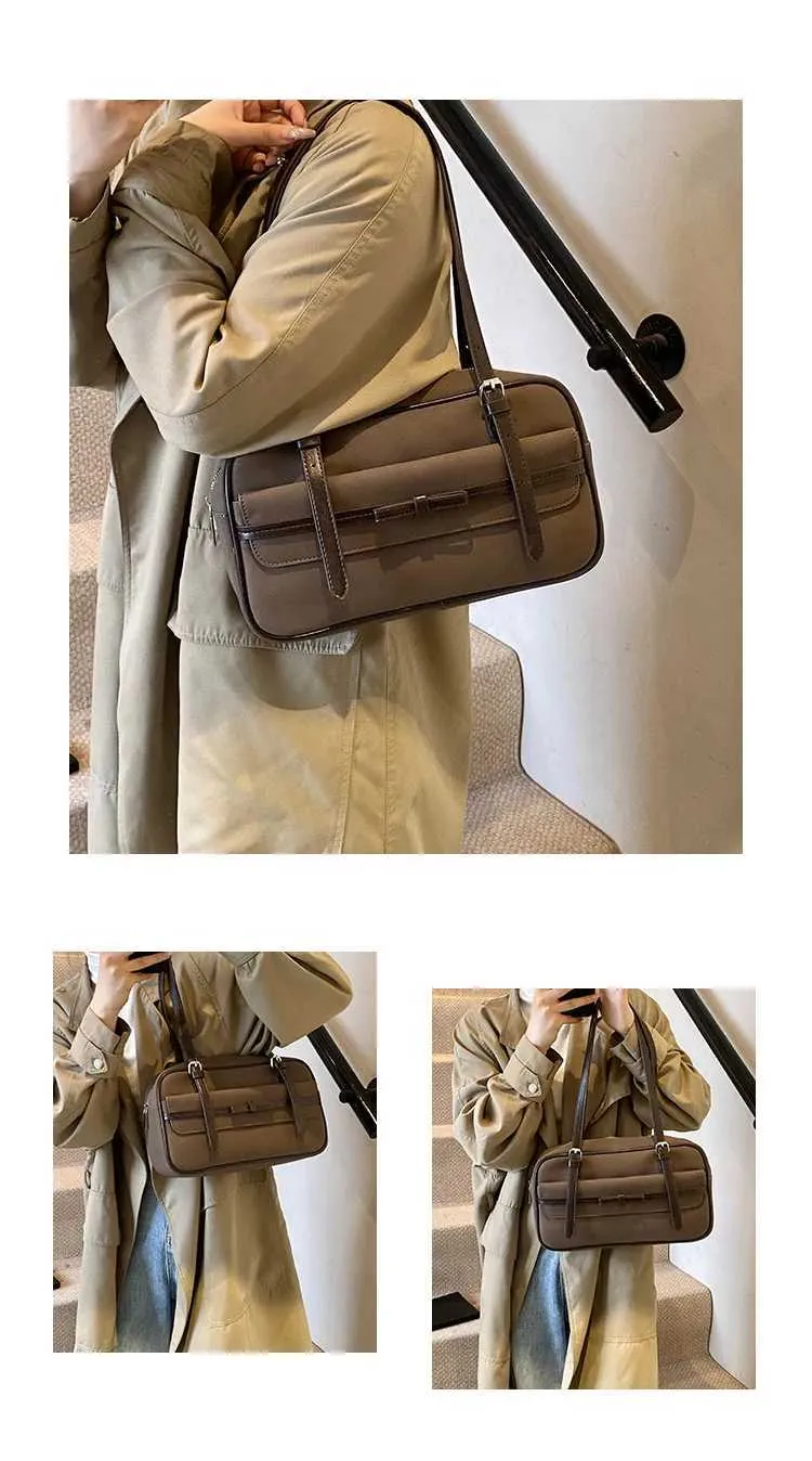 Damen Umhängetasche aus mattiertem Leder mit großer Kapazität, für den täglichen Gebrauch, Umhängetasche mit Griff, Tragetasche, weiche Unterarmtasche_voghion.com