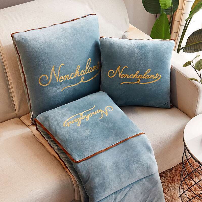 Thick Winter Pillow, Dual-purpose Crystal Fleece Blanket, Cushion, Sofa, Nap Pillow_voghion.com