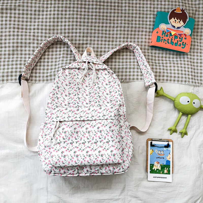 Schultasche weibliche kleine frische literarische Allgleiches Freizeit Blumenmädchen Student Rucksack_voghion.com