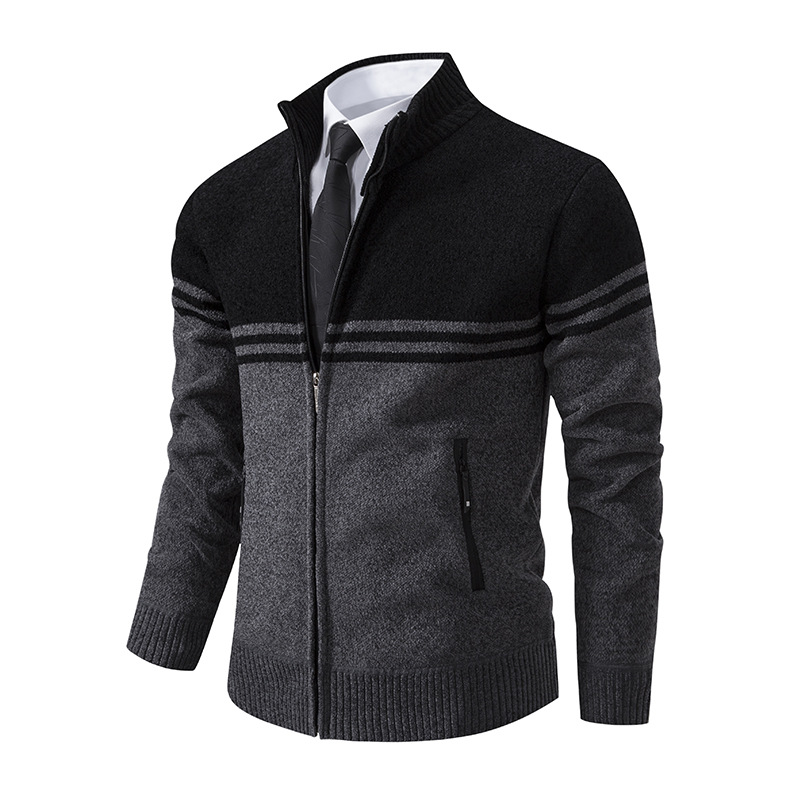 2023 Stand-up Kragen Jackett verdickt Laangärm Moud Pullover Casual Business Cardigan Männermantel Pullover_voghion.com