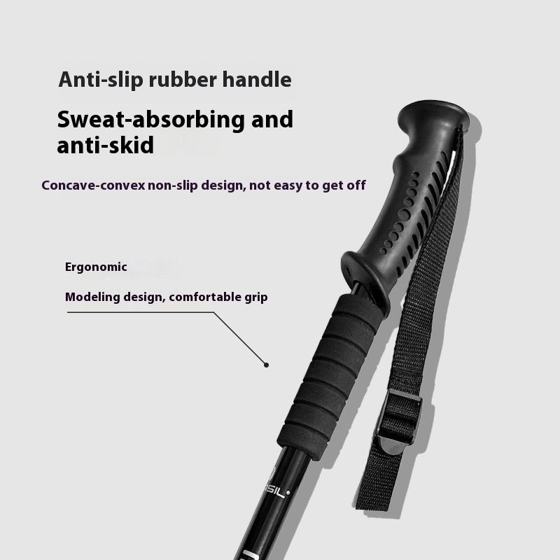 Baston extensibil ultraușor din aliaj de aluminiu pentru alpinism, echipament multifuncțional pentru drumeții în aer liber_voghion.com