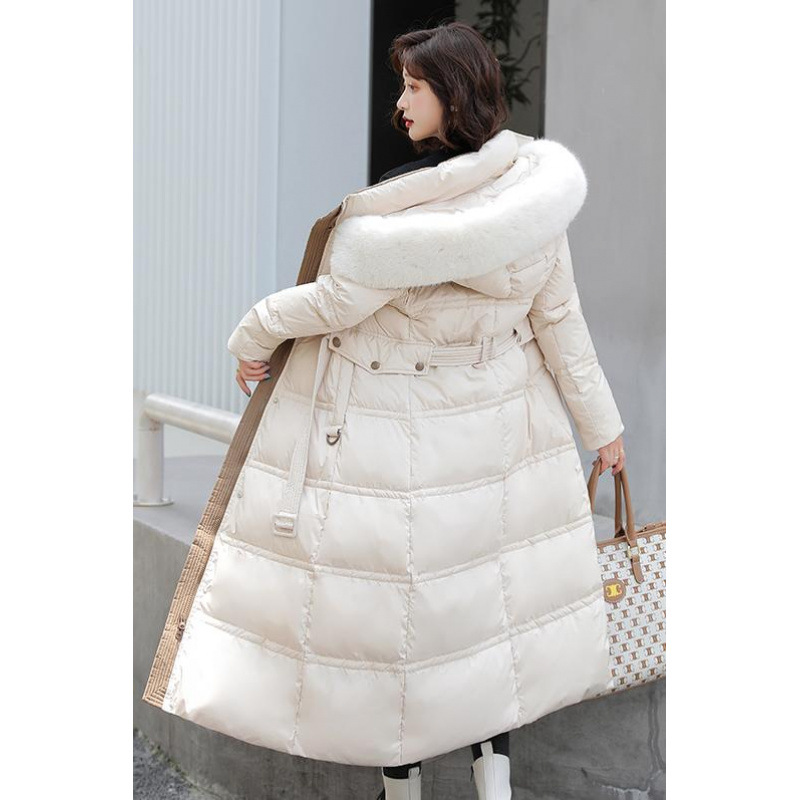 Women's Clothing autumn and winter new large fur collar medium and long slim fit winter coats cotton jacket for women