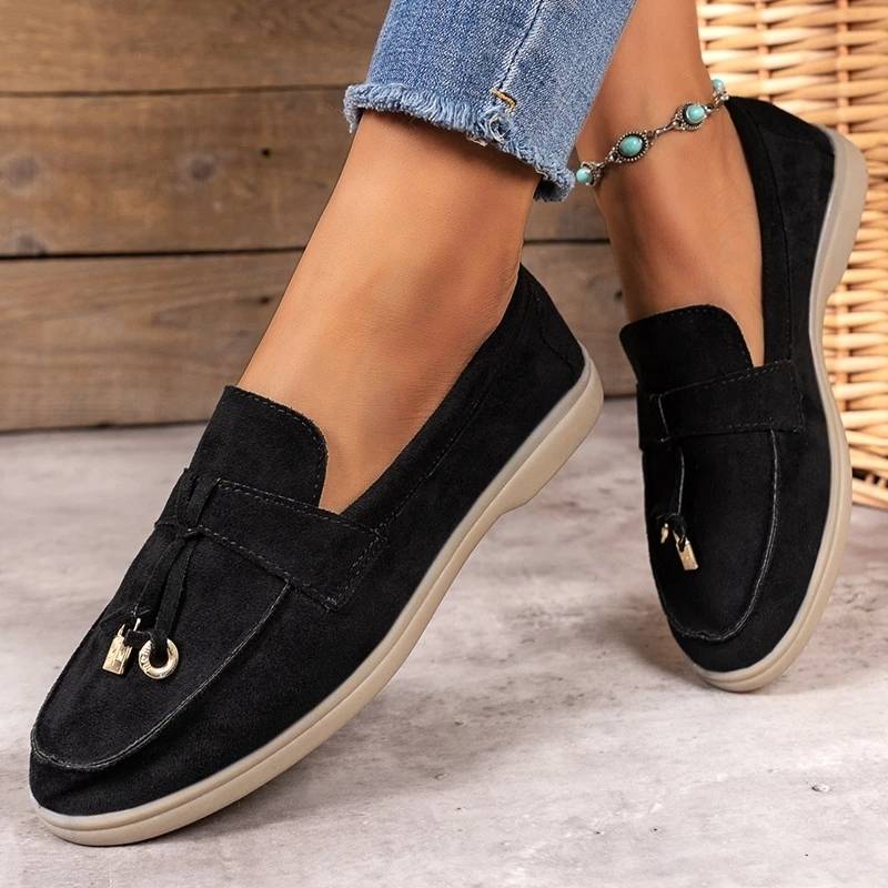 SHLIANG Women's Casual Shoes New Suede Low Heel Flat Shoes Vulcanized Sports Shoes Outdoor Comfort Walking Women's Loafers S050A