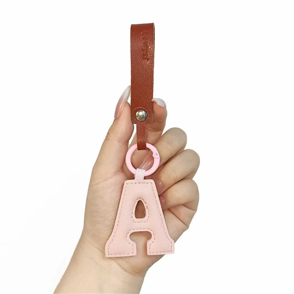 Creative leather English letter keychain pendant decoration phone bag accessories gift Y241121_voghion.com