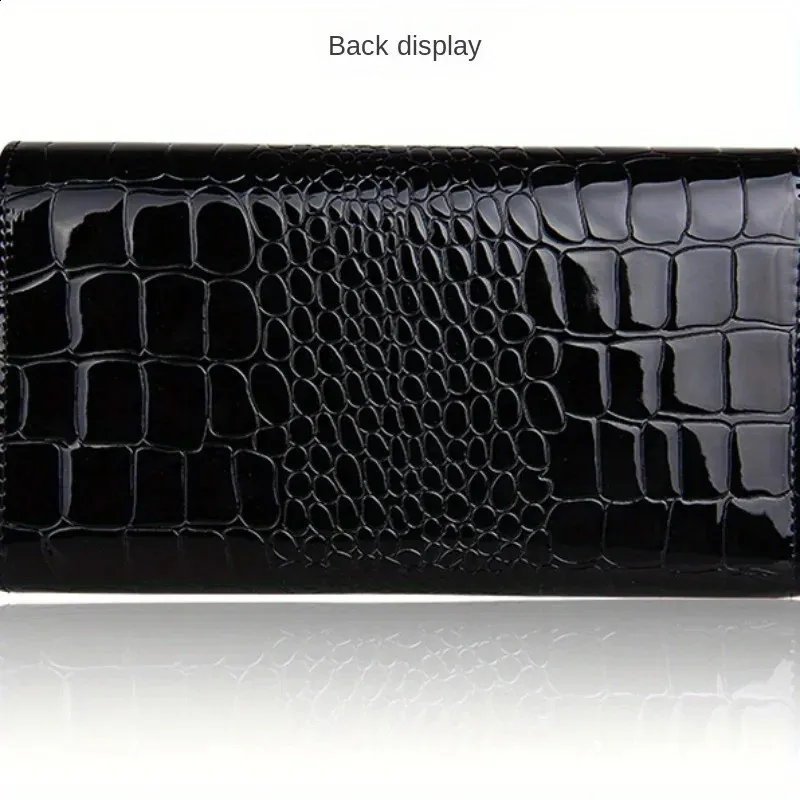 Patent leather womens Large capacity chain clutch Single shoulder straddle bag 240924_voghion.com