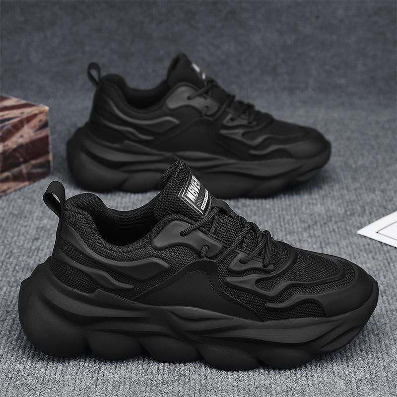 New Versatile Spring Casual Running Sneakers Breathable Men's Lightweight Platform Heightening Trendy Dad Shoes_voghion.com