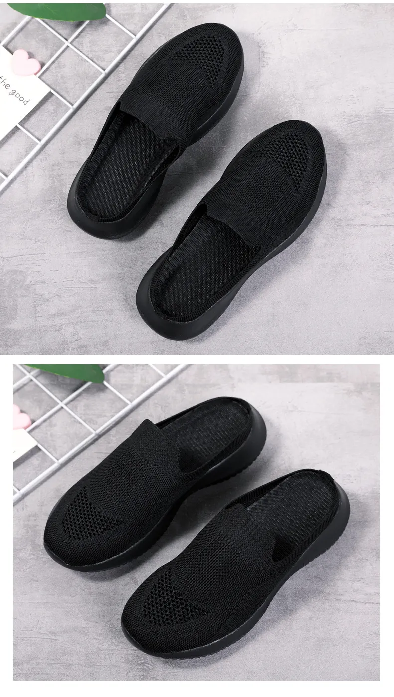 2022 NEW Mesh Slip-On Shoes Sneakers Women Summer Casual Slippers Lightweight Big Size Breathable_voghion.com