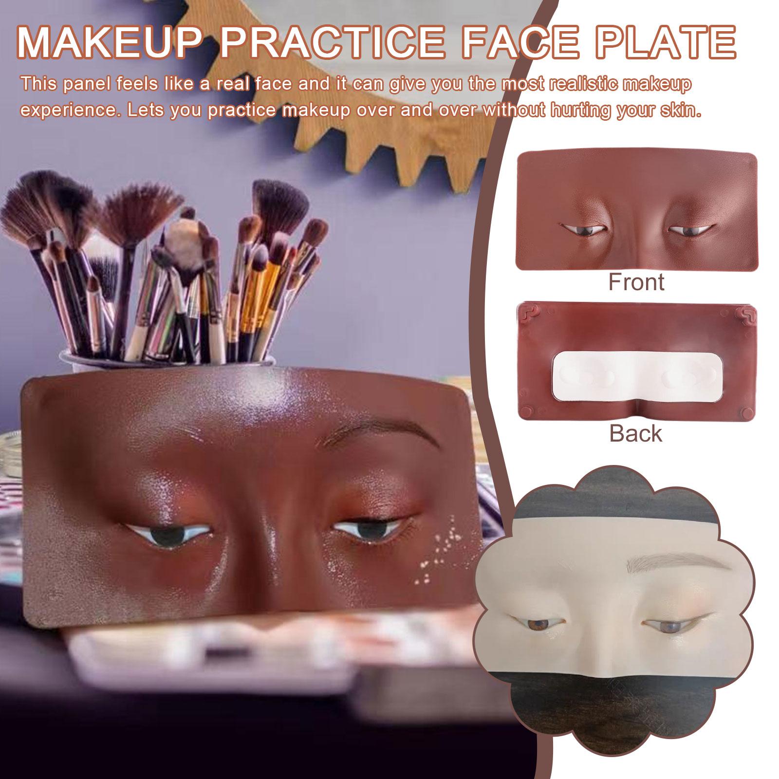 Nieuwe donkere toon herbruikbare make-up oefenbord pad huid oog gezicht oplossing make-up mannequin siliconen voor trainingsbenodigdheden_voghion.com