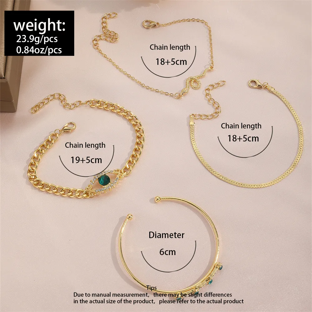 Sindlan 4PCS Set Bracelet For Women High Quality Diamond Zircon Jewelry Sets_voghion.com