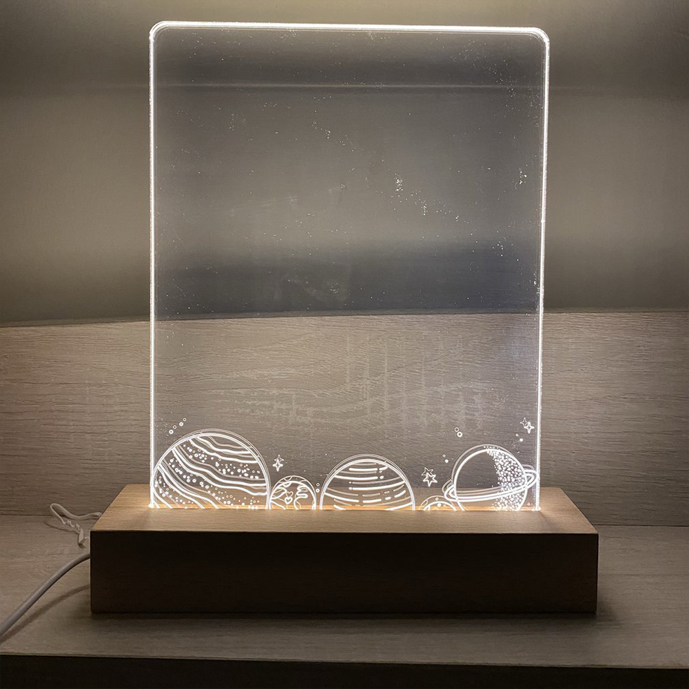 Rektangulär massiv bokträ LED-bas för hartsbokstäverlampa Akrylglas hartskonst trä ljusdisplay bas LED-stativ Dropship_voghion.com