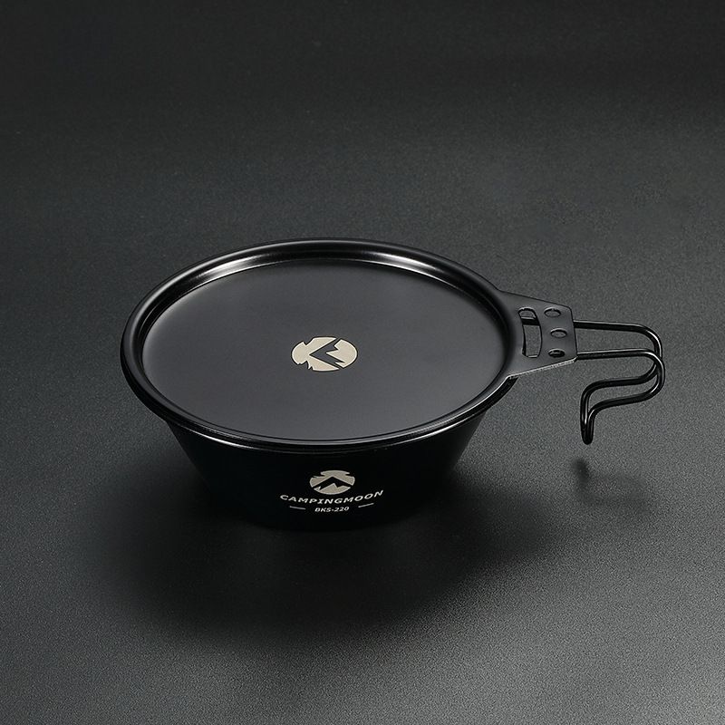 Tapa de cuenco de refugio de acero inoxidable engrosada con placa de inmersión para equipo de campamento al aire libre revestida de titanio_voghion.com