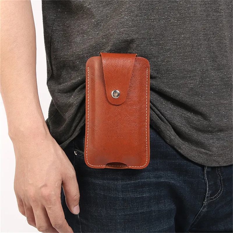 Fashion Men PU Leather Mobile Phone Pack Outdoor Multifunction Belt Clip Mini Bag Wholesale Waist Purses_voghion.com
