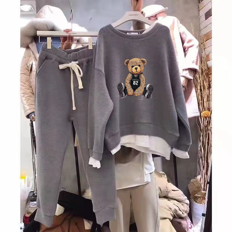 Vêtements pour femmes Nouveaux costumes de sport et de loisirs d'automne et d'hiver pour femmes, sweat-shirts amincissants à la mode pour femmes, ensembles deux pièces pour femmes