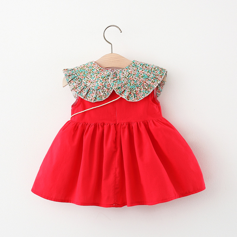 Baby Girls Dress Floral Doll Collar Cute Baby Dress Comfortable Kids Clothes Send Bag_voghion.com