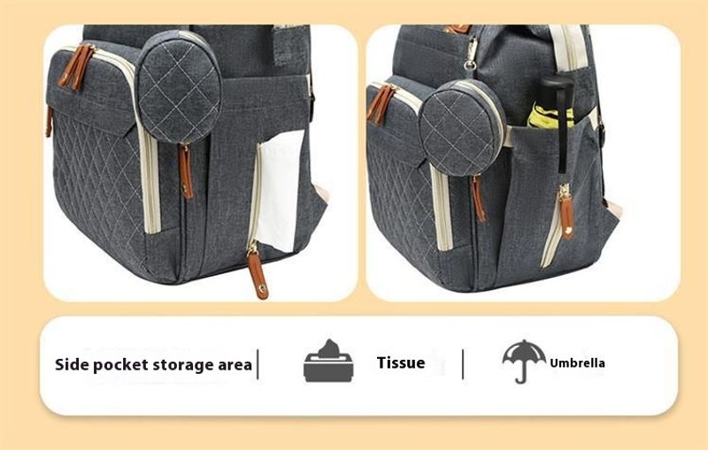 Neue tragbare Wickeltasche für Mutter und Baby mit großem Fassungsvermögen, kann als Umhängetasche bedruckt werden_voghion.com