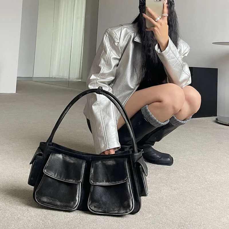 Vintage Y2k Women's Underarm Designer Large Capacity Handbag Wallet New Motorcycle and Bicycle Multi Pocket Shoulder_voghion.com
