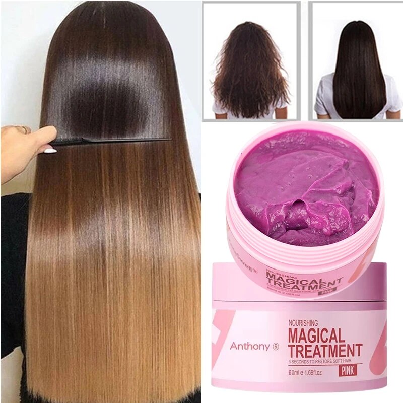 Boutique de soins de beauté Masque magique 5 secondes Réparation à la kératine Dommages Crépus Doux Lisse Brillant Nutrition Sc capillaire professionnel_voghion.com