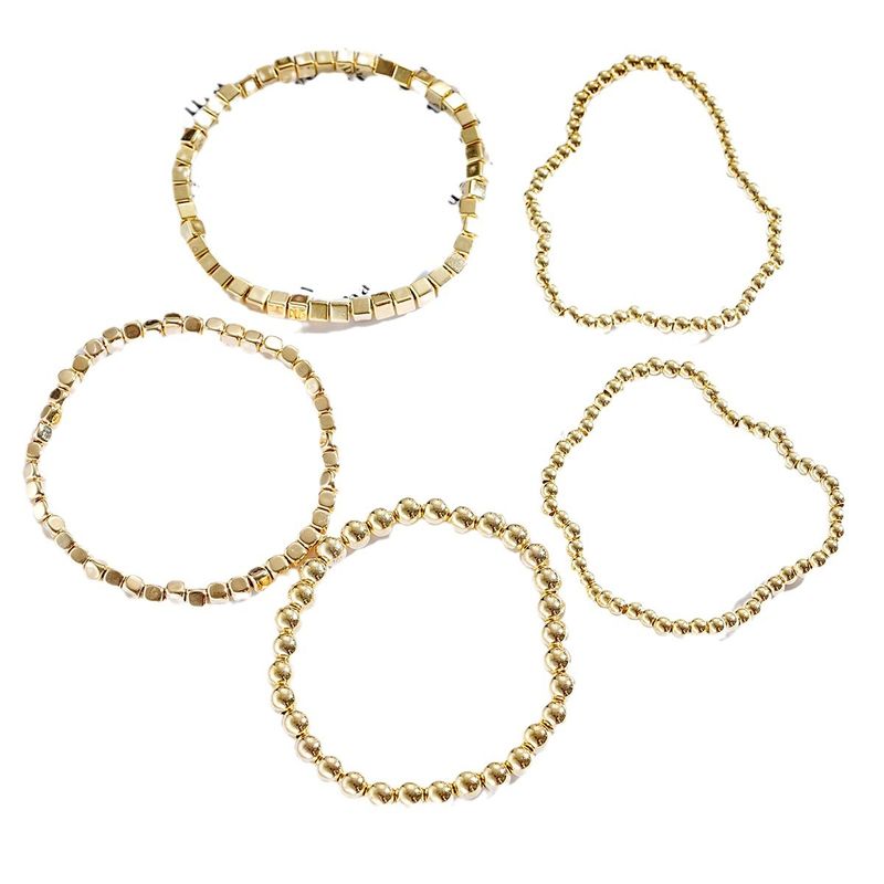 Semplice stile classico, braccialetti unisex in lega di perline di colore solido_voghion.com