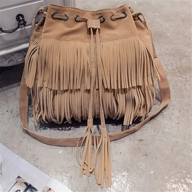 2024 Retro Suede Fringe Women Messenger Bags Tote New Handbag Tassel Shoulder Handbags Crossbody Bag Bolsa_voghion.com
