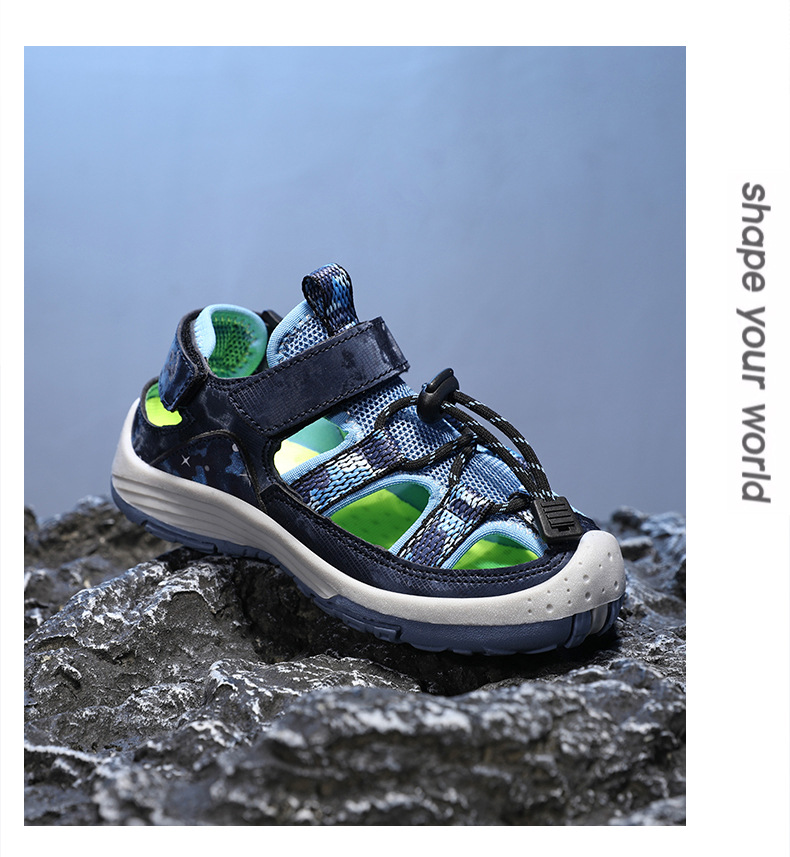 Baotou-Sandalen für Jungen 2024 Neu mit hohler, weicher Sohle, rutschfeste Kinderschuhe, Strandschuhe für Mittelschüler_voghion.com