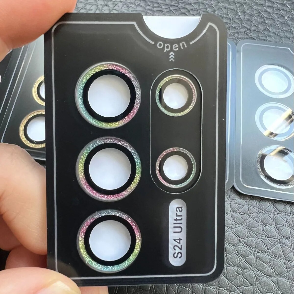 Glitter Camera Ring for Samsung Galaxy S24 Ultra S23 FE Plus S24+ Back Lens Screen Protector Glass S23fe S24ultra Cap_voghion.com