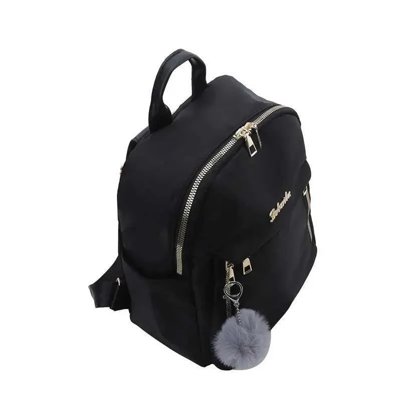 Schwarzer Damen Rucksack Stylischer Rucksack Für Reise Schule_voghion.com