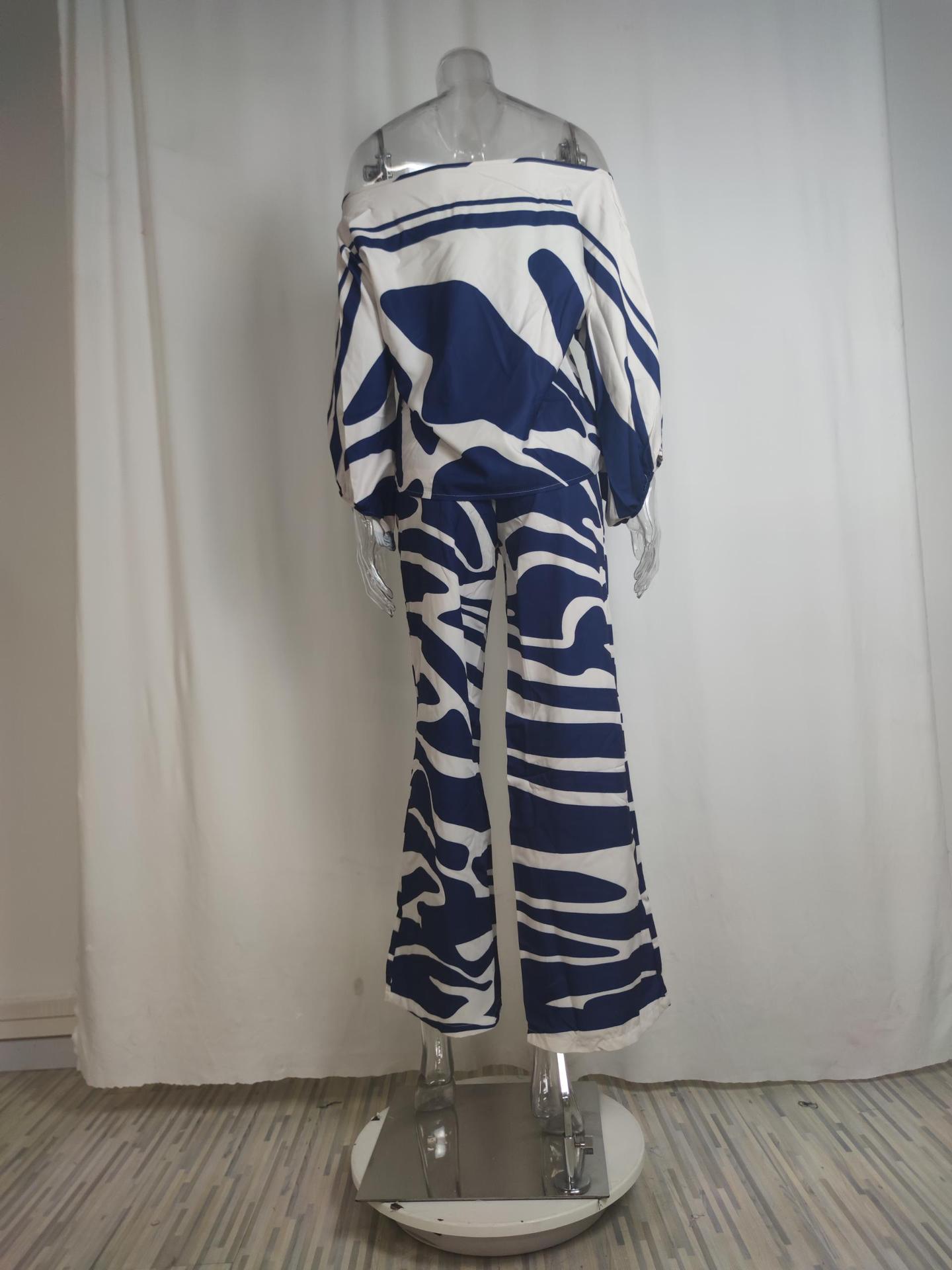 top ampio con maniche a pipistrello + pantaloni a gamba larga set alla moda in due pezzi_voghion.com