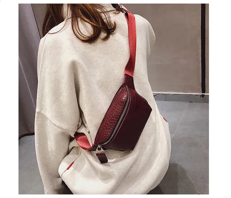 Leder Brusttasche Fanny Frauen Tasche Kleine Bum Taille Gürteltaschen Casual Phone Pack Mode Brieftasche c101 240829_voghion.com