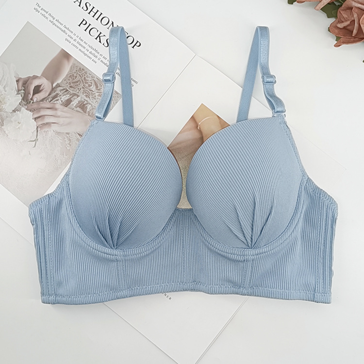 Sexy lingerie three row four button underwire bra fashion poly adjustable shoulder strap_voghion.com