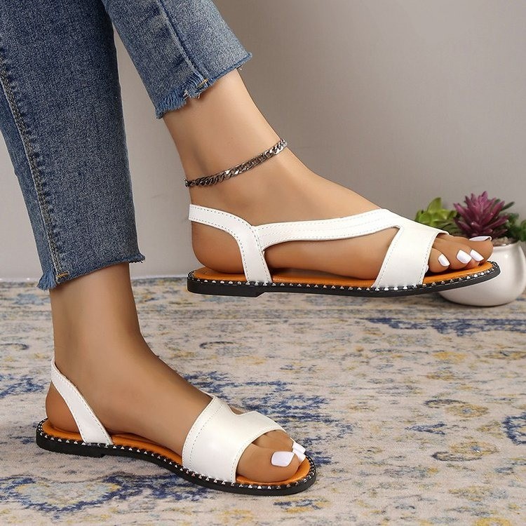 2025 Nuovi sandali piatti grandi con una linea casual, scarpe romane a bocca di pesce, 43_voghion.com