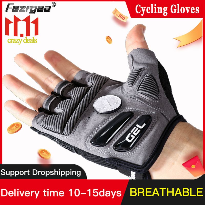 New Half-Finger Men'S And Women'S Cycg Liquid Silicone Shock-Absorbing Breathable Sports Bike Fiess Gloves_voghion.com