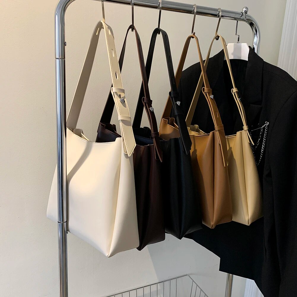 Modna skórzana torba shopper dla kobiet 2023 Tend Female Prosta duża torba na ramię o dużej pojemności Torebki i portfele_voghion.com