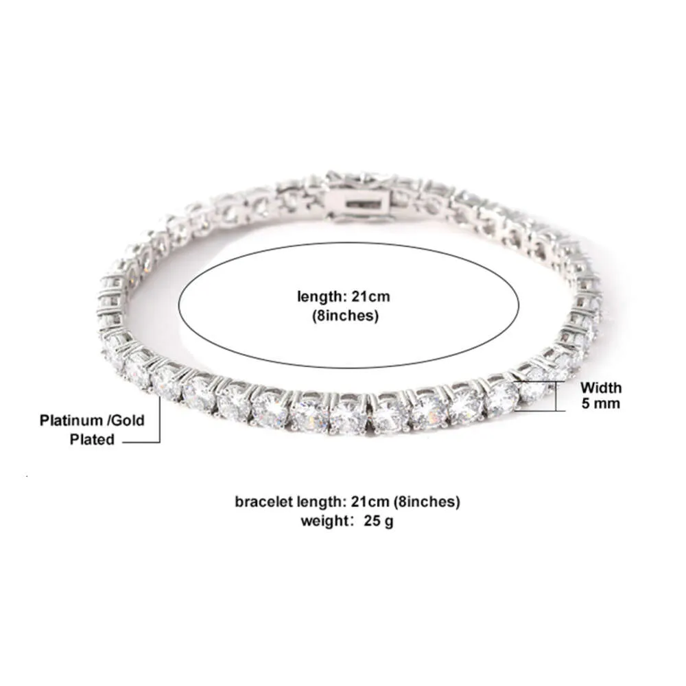 Sterg Sier Moissanit Kette Bracelet Fein Bijouen GRA Zertifikat VVS VS Dia Halskette Hip Hop Stil Tenniskette_voghion.com